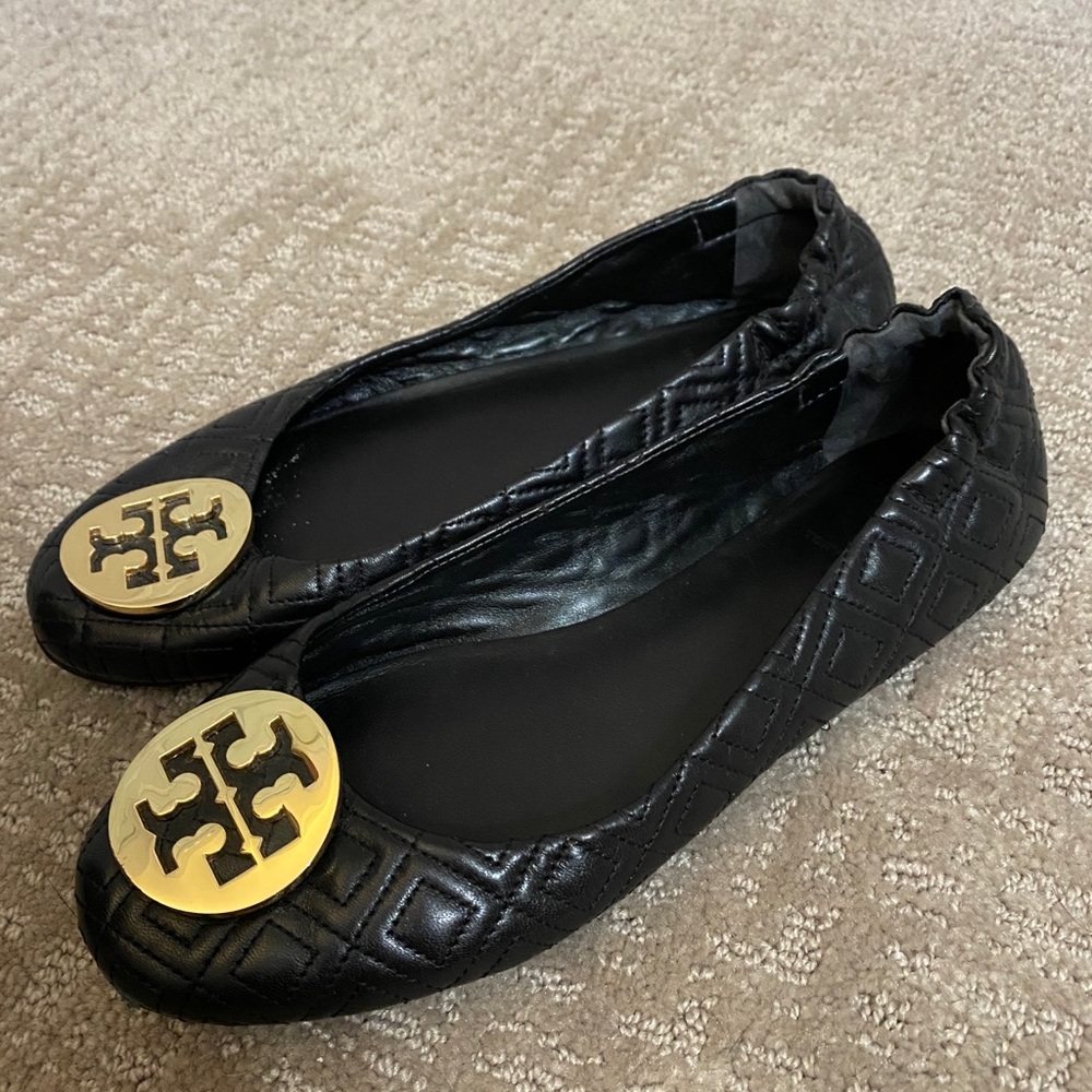 Tory Burch Black and Gold Flats!